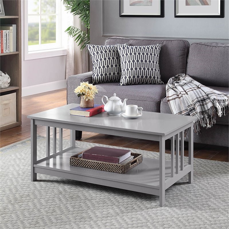 Convenience Concepts Mission Coffee Table in Gray Wood Finish