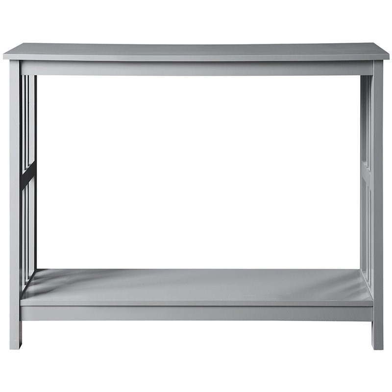 Convenience Concepts Mission Console Table in Gray Wood Finish with Shelf