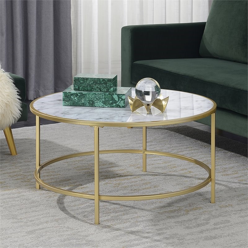 Faux Marble Coffee Table : Faux White Marble Coffee Table You Ll Love In 2021 Visualhunt - Oak white/dark brown large rectangle marble coffee table with walnut legs.