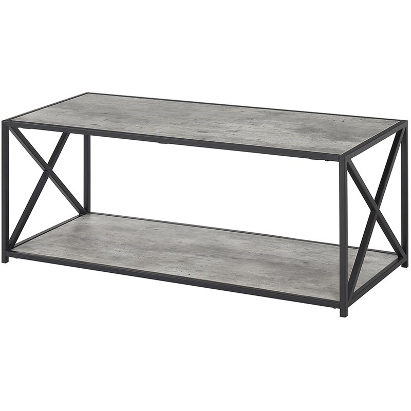 Convenience Concepts Tucson Coffee Table in Faux Birch Gray Wood Finish