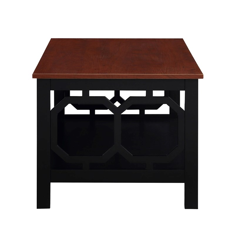 Convenience Concepts Omega Coffee Table in Cherry and Black Wood Finish
