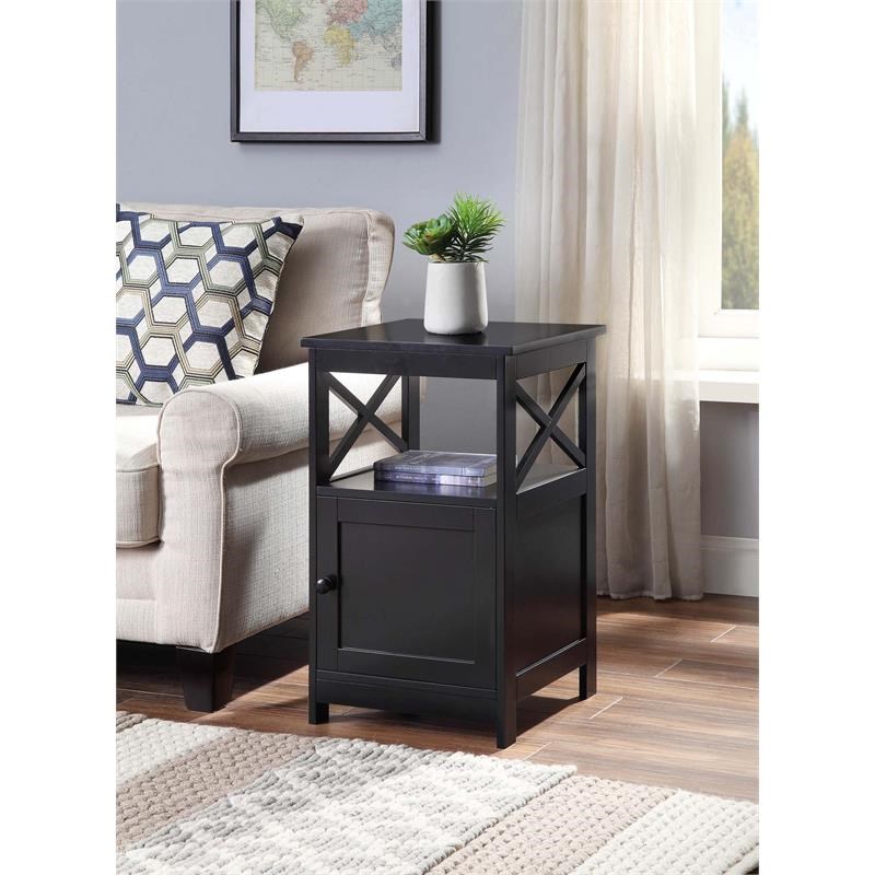 Convenience Concepts Oxford End Table with in Black Wood Finish