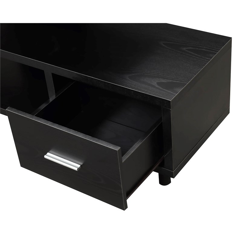 Details about   Convenience Concepts Seal II 60" TV Stand in Black Wood Finish 