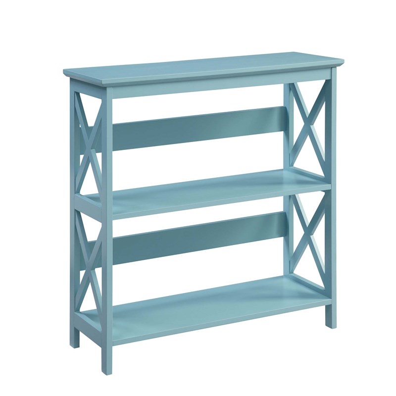 Convenience Concepts Oxford ThreeTier Bookcase in Mint Green Wood Finish Homesquare