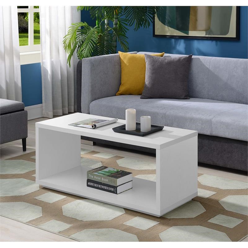 Convenience Concepts Northfield Admiral Coffee Table in White Wood ...