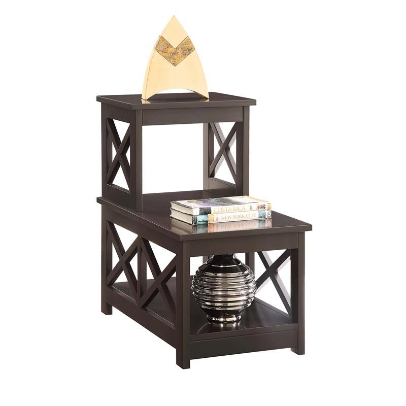 Convenience Concepts Oxford Two-Step Accent End Table in Espresso Wood Finish