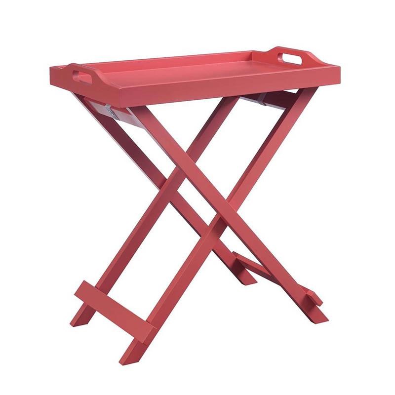 Convenience Concepts Designs2Go Tray Table in Pink Wood Finish