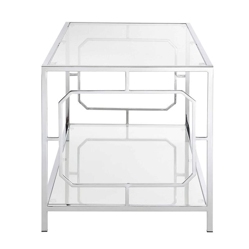 Convenience Concepts Omega Chrome Coffee Table in Clear Glass and Chrome Frame