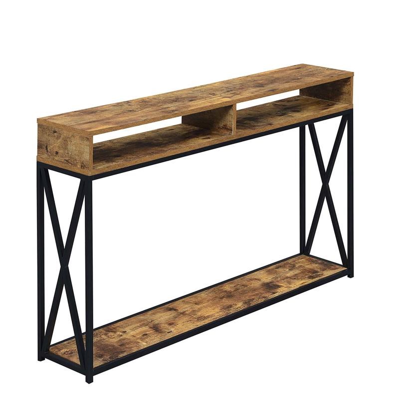 Convenience Concepts Tucson Deluxe 2 Tier Console Table in Tobacco Wood Finish