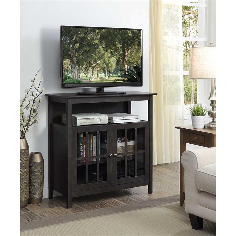 Convenience Concepts Big Sur Highboy 36" TV Stand in Chocolate Wood