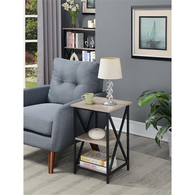 Convenience Concepts Tucson Three-Tier End Table in Driftwood Finish
