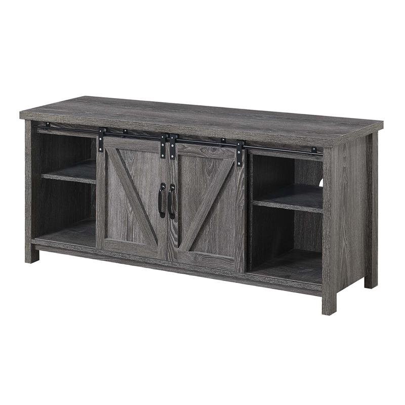 Convenience Concepts Blake Barn Door 52" TV Stand in Rustic Gray Wood
