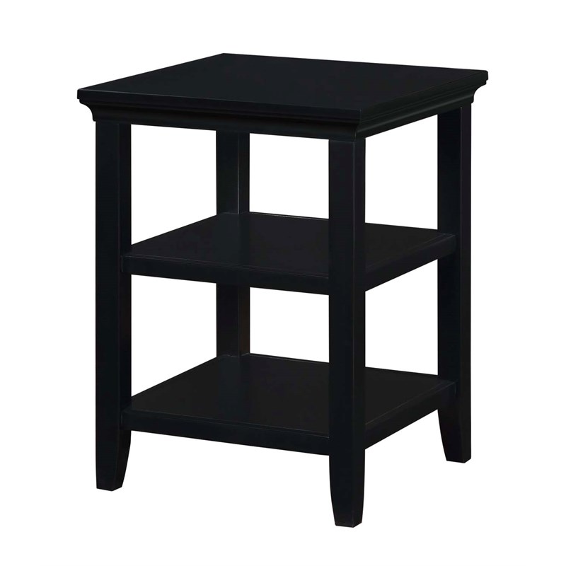 Convenience Concepts Tribeca Square End 3 Tier Table in Black Wood