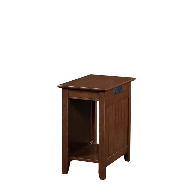Convenience Concepts Edison End Table with Charging Station Espresso ...