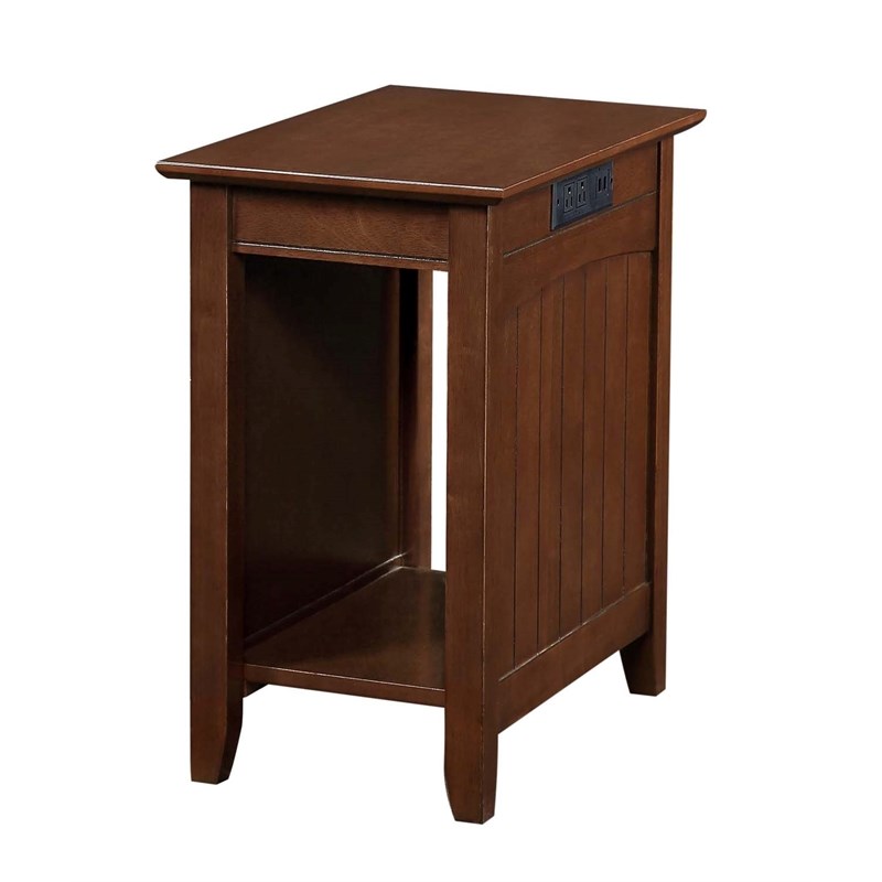 Convenience Concepts Edison End Table with Charging Station Espresso ...