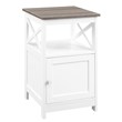Oxford End Table with Cabinet in Driftwood Brown and White Wood Finish