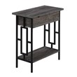 Town Square Flip Top End Table with Charging Station in Weathered Gray Wood