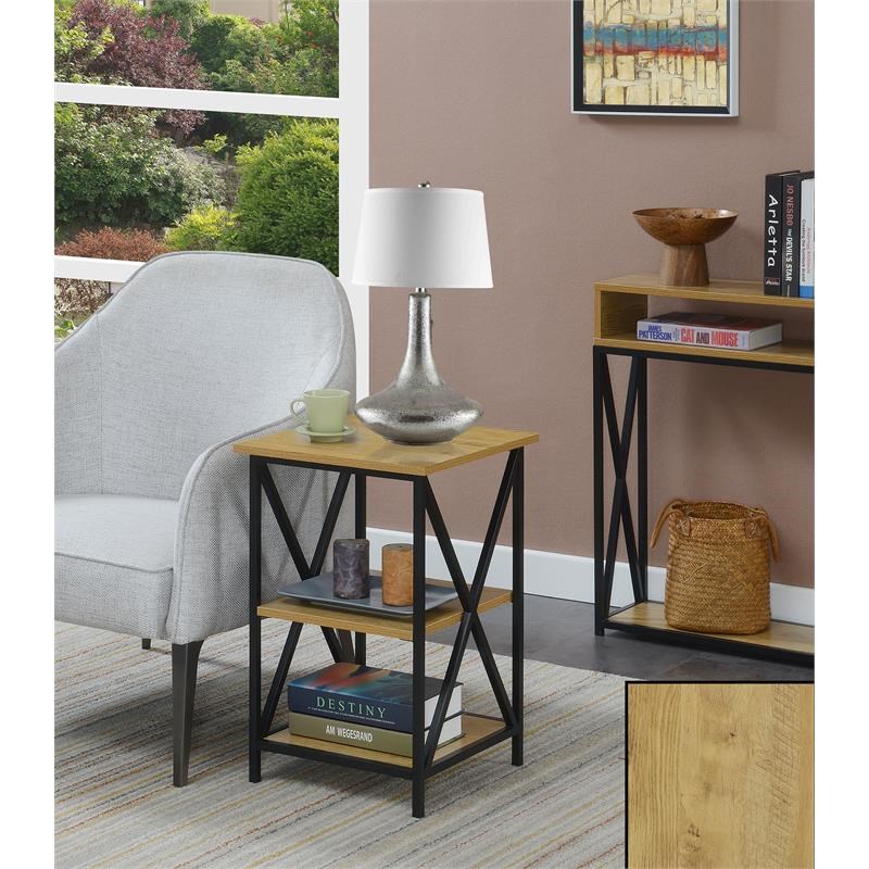 Convenience Concepts Tucson ThreeTier End Table in Light Oak Wood