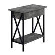 Tucson Flip Top End Table with Charging Station in Weathered Gray Wood Finish