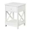 Convenience Concepts Oxford One-Drawer End Table in White Wood Finish