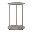 Convenience Concepts Designs2Go No-Tools Two-Tier Round End Table in Gray Wood