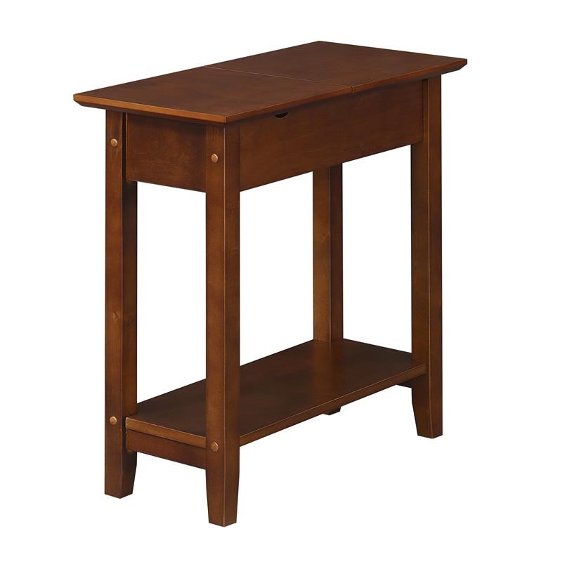 American Heritage Flip-Top End Table with Charging Station in Espresso ...