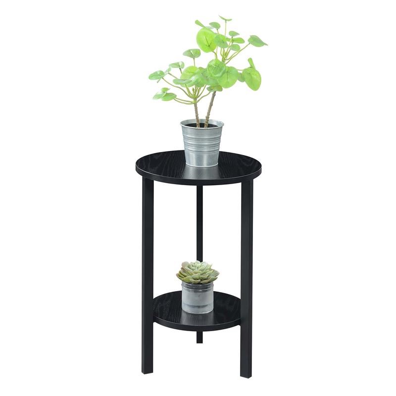 Convenience Concepts Graystone 24 Inch Plant Stand In Black Wood And   2124188 L 