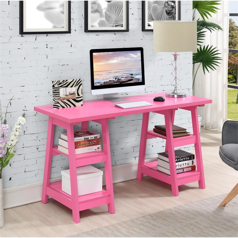 bright pink desk