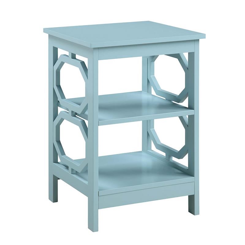 Convenience Concepts Omega End Table in Seafoam Green Wood Finish