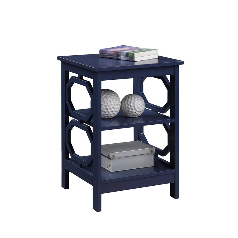 Convenience Concepts Omega End Table in Cobalt Blue Wood Finish