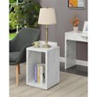 Convenience Concepts Northfield Admiral End Table with Shelf- White Marble Wood