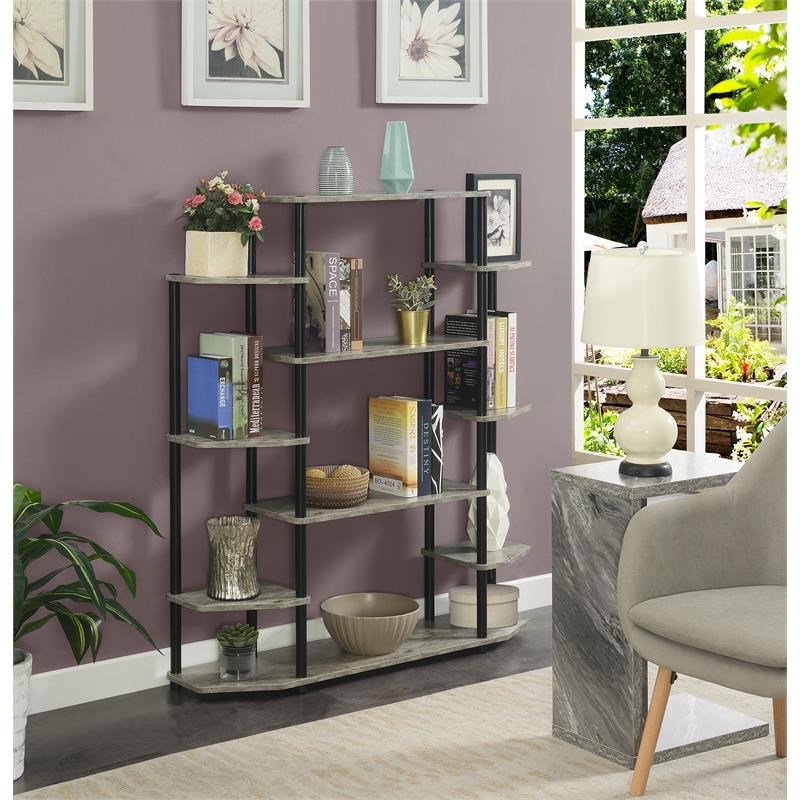 Convenience Concepts Designs2Go Wall Unit Bookshelf in Gray Faux Birch Wood