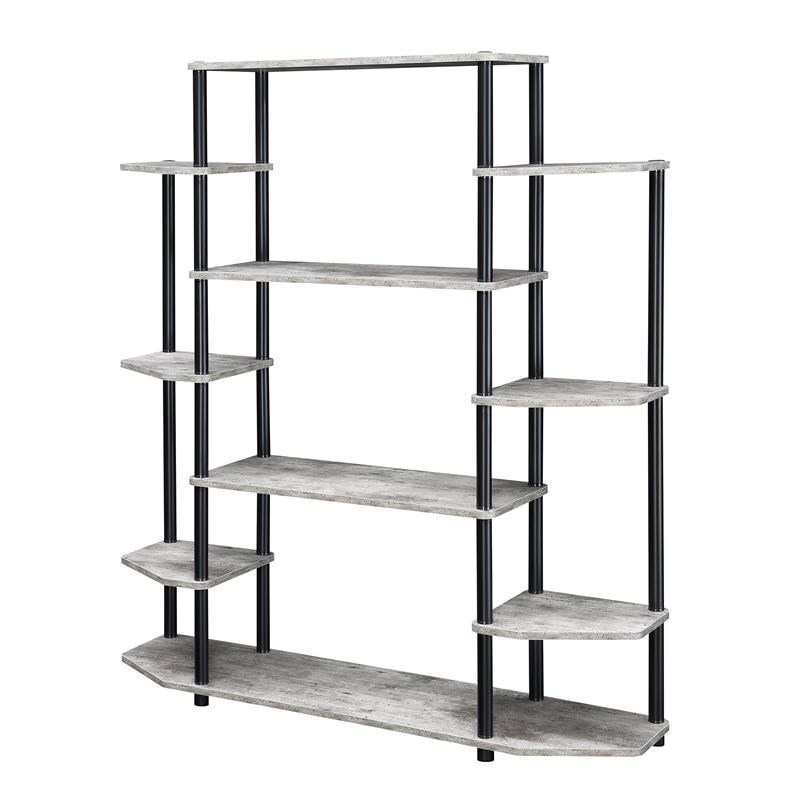 Convenience Concepts Designs2Go Wall Unit Bookshelf in Gray Faux Birch Wood