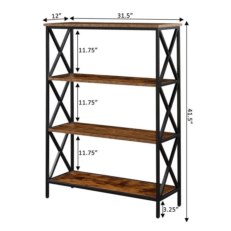 Convenience Concepts Tucson Four-Tier Bookcase in Nutmeg Wood Finish