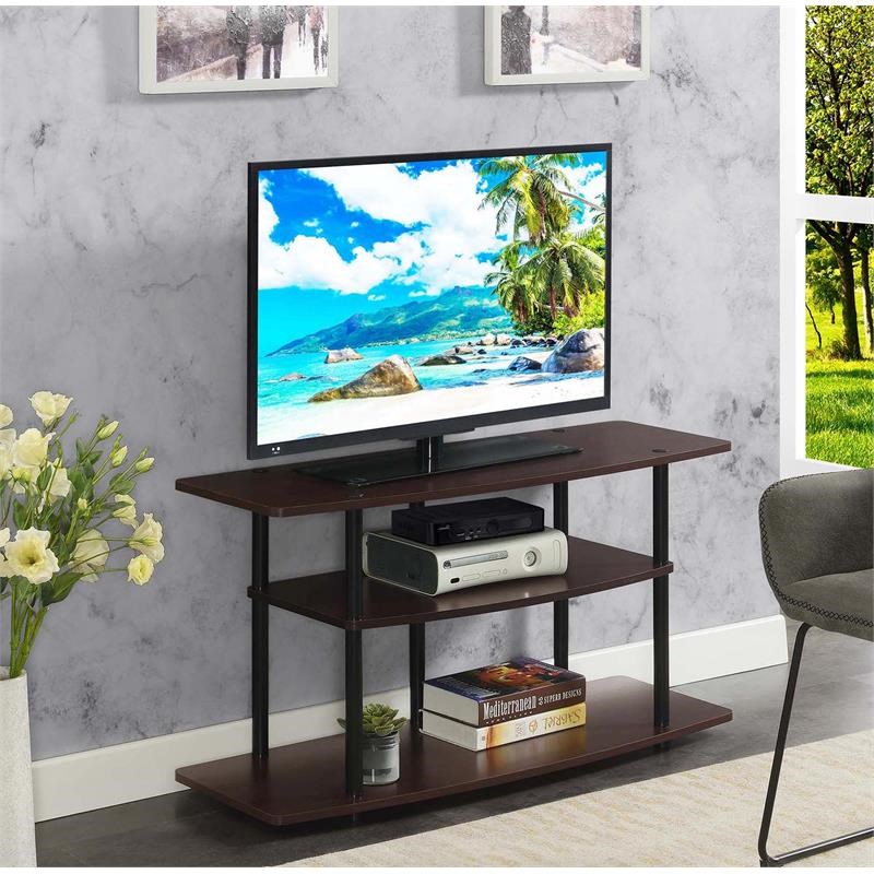 Convenience Concepts Designs2Go Three-Tier Wide TV Stand in Espresso Wood