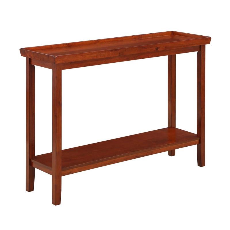 Convenience Concepts Ledgewood Console Table with Shelf in Warm Cherry Wood