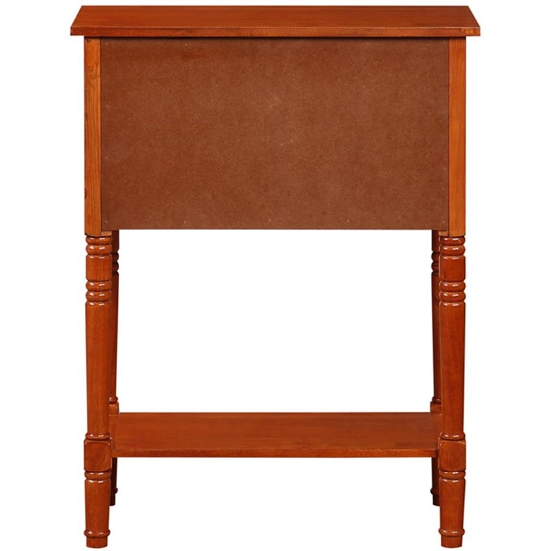 Convenience Concepts Kendra Three-Drawer Hall Table with Shelf in Cherry Wood
