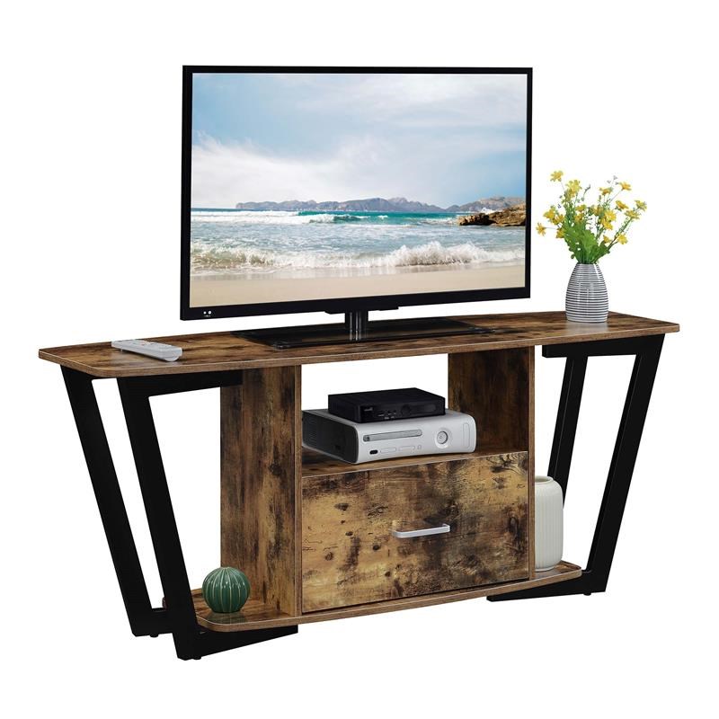 Graystone 60-inch One-Drawer TV Stand with Shelves in Nutmeg Wood Finish