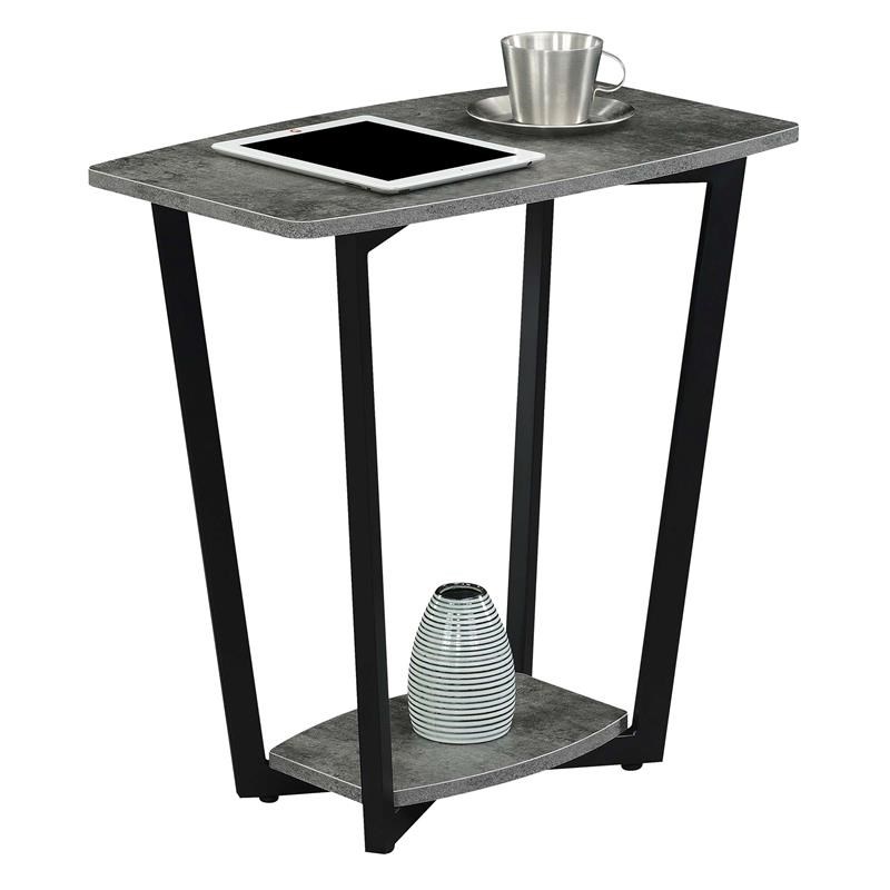 Convenience Concepts Graystone End Table with Shelf in Gray Wood Finish