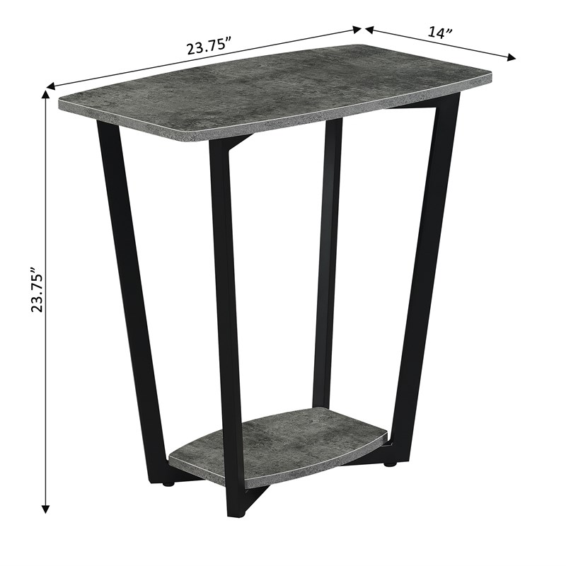 Convenience Concepts Graystone End Table with Shelf in Gray Wood Finish