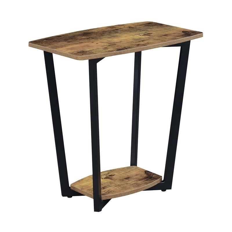 Convenience Concepts Graystone End Table with Shelf in Nutmeg Wood Finish