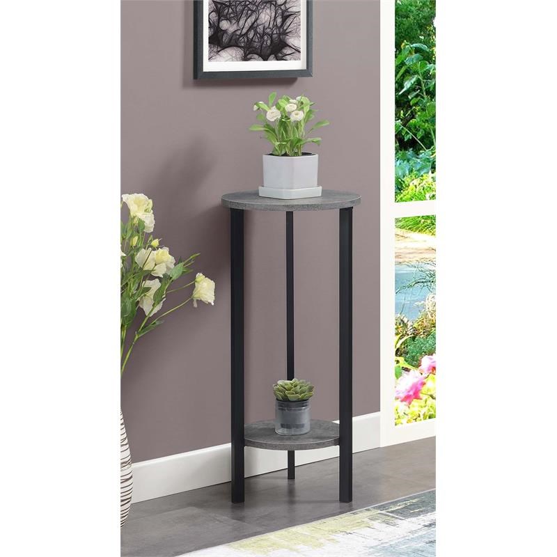 Convenience Concepts Graystone 31-inch Two-Tier Plant Stand in Gray Wood Finish