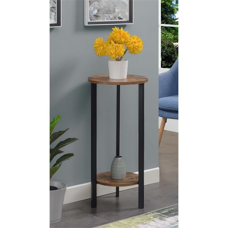 Graystone 31-inch Two-Tier Plant Stand in Nutmeg Wood Finish
