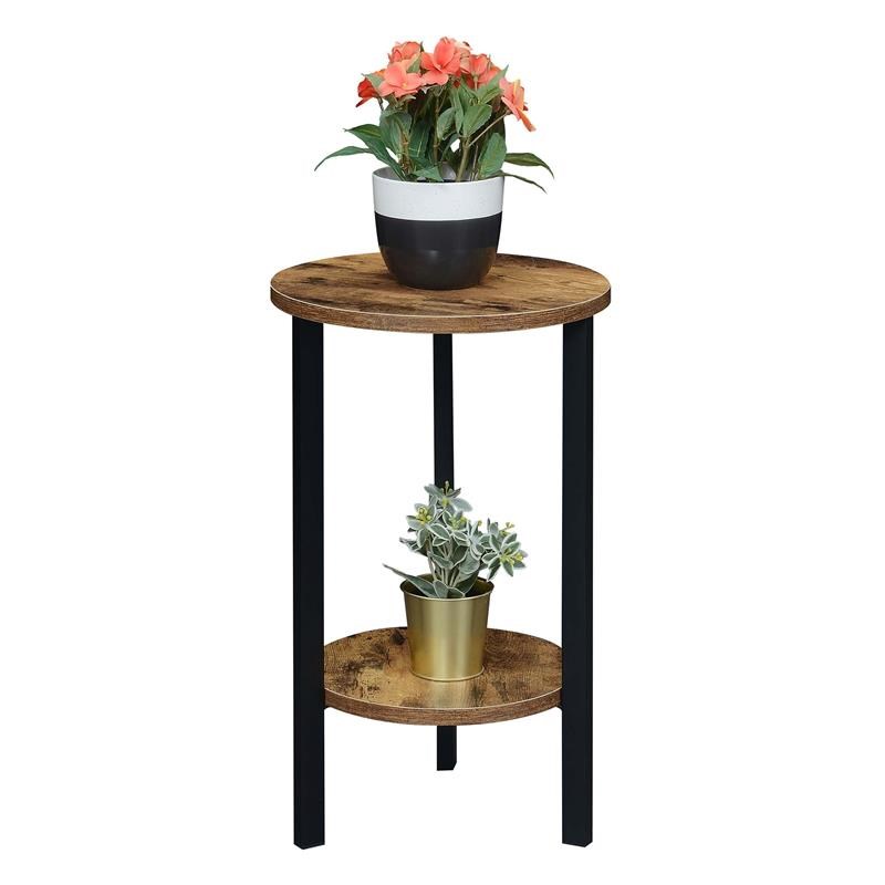 Graystone 24-inch Two-Tier Plant Stand in Nutmeg Wood Finish