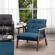 Convenience Concepts Take-a-Seat Natalie Accent Chair in Blue Faux Linen Fabric