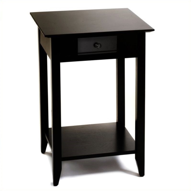 Convenience Concepts American Heritage Square End Table in Black Wood Finish