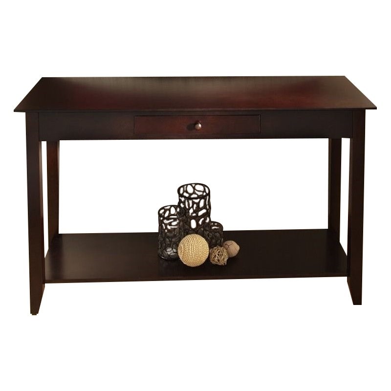 Convenience Concepts American Heritage Console Table in Espresso Wood Finish