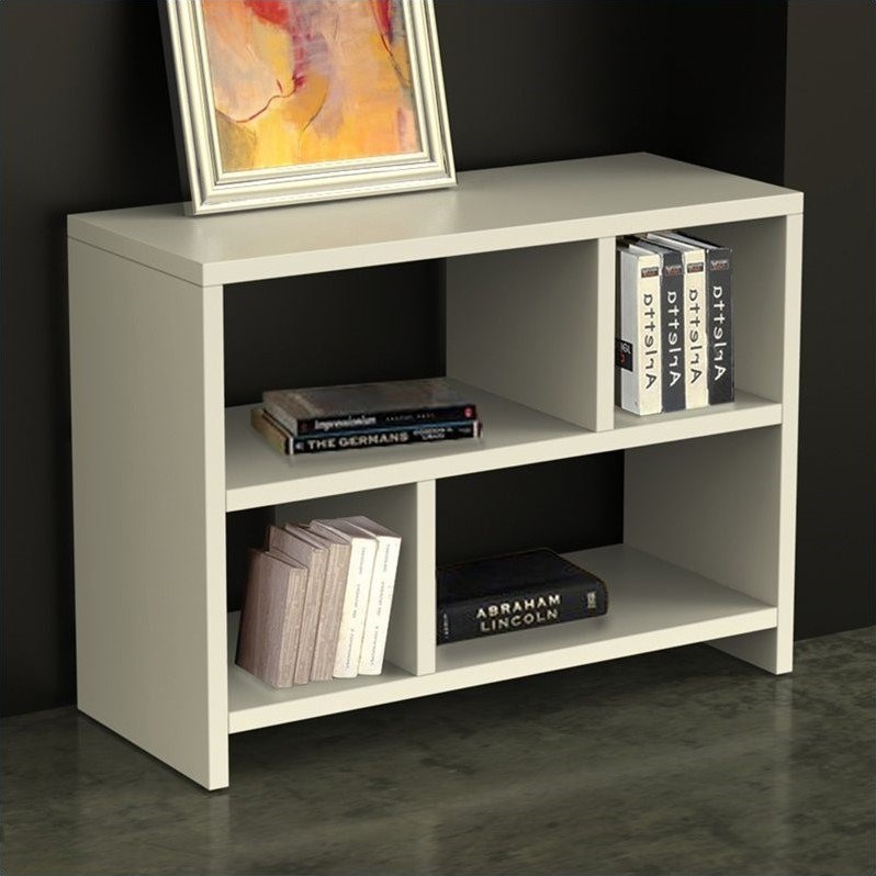 Convenience Concepts Northfield Bookend Console Table in White Wood Finish