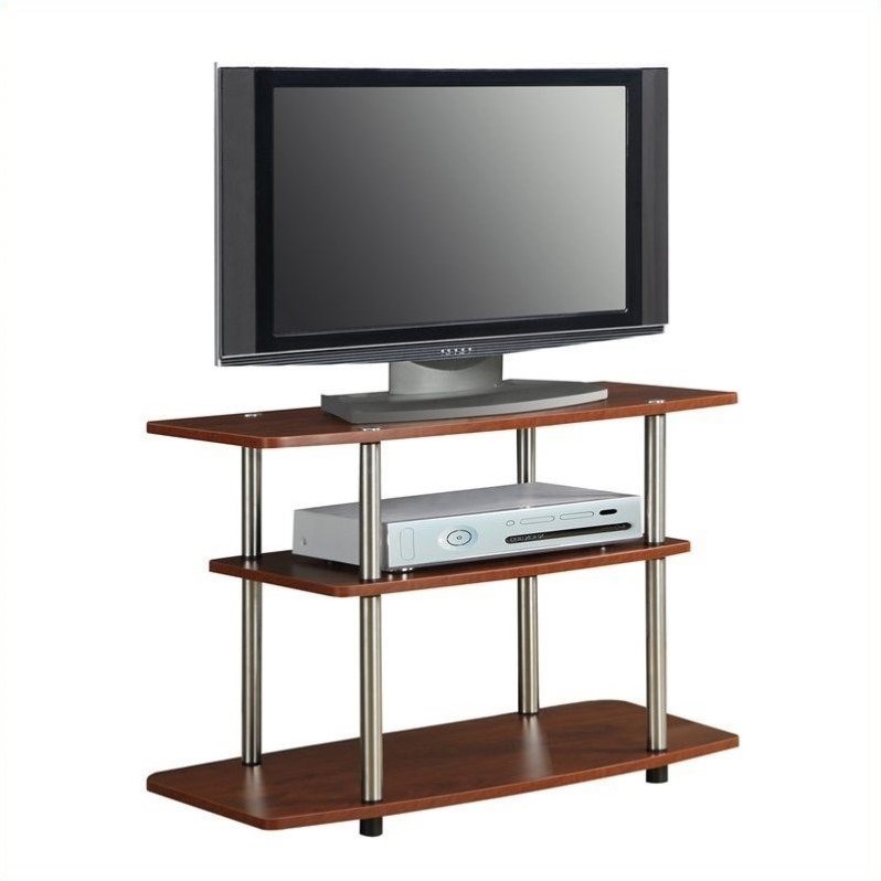 Convenience Concepts Designs2Go ThreeTier TV Stand in Cherry Wood