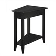 Convenience Concepts American Heritage Wedge End Table in Black Wood Finish